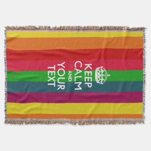 Personalised Keep Calm and Your Text for Cool Gift Throw Blanket