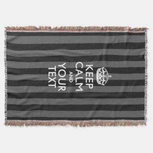 Personalised Keep Calm and Your Text for Cool Gift Throw Blanket