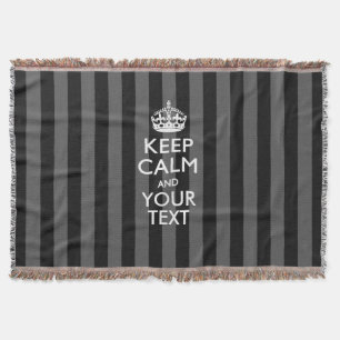 Personalised Keep Calm and Your Text for Cool Gift Throw Blanket