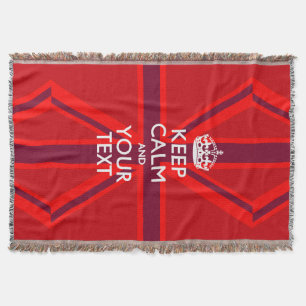 Personalised Keep Calm and Your Text for Cool Gift Throw Blanket