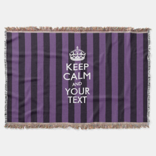 Personalised Keep Calm and Your Text for Cool Gift Throw Blanket