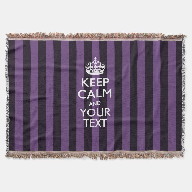 Personalised Keep Calm and Your Text for Cool Gift Throw Blanket (Front)