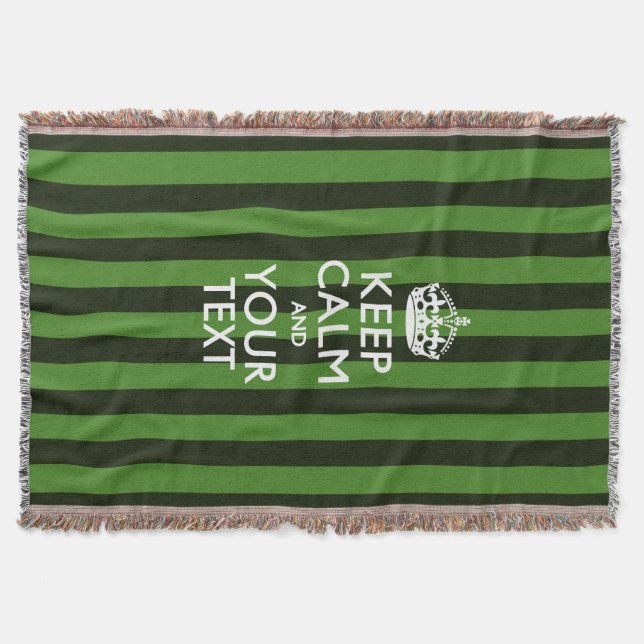 Personalised Keep Calm and Your Text for Cool Gift Throw Blanket (Front)