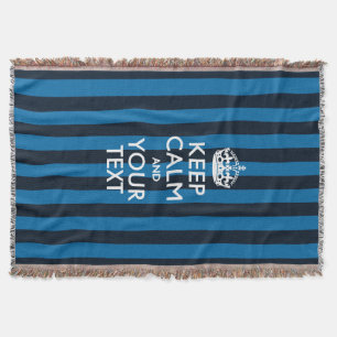 Personalised Keep Calm and Your Text for Cool Gift Throw Blanket