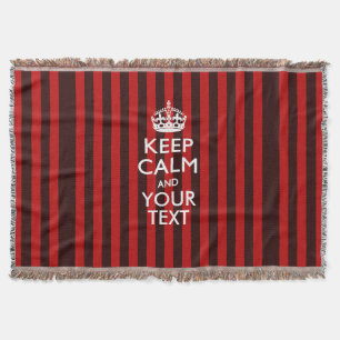 Personalised Keep Calm and Your Text for Cool Gift Throw Blanket