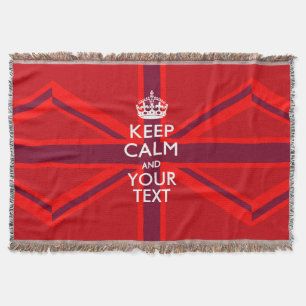 Personalised Keep Calm and Your Text for Cool Gift Throw Blanket