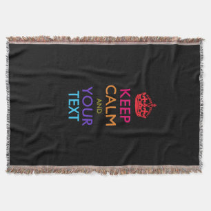 Personalised Keep Calm and Your Text for Cool Gift Throw Blanket