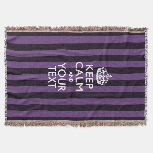 Personalised Keep Calm and Your Text for Cool Gift Throw Blanket (Front)