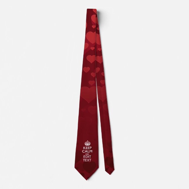 Personalised KEEP CALM AND Your Text for Love Tie (Front)