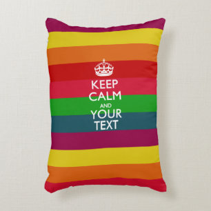 Personalised KEEP CALM AND Your Text for Rainbow Decorative Cushion