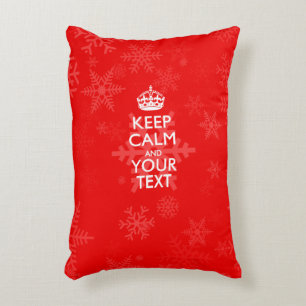 Personalised KEEP CALM AND Your Text for Red Decorative Cushion