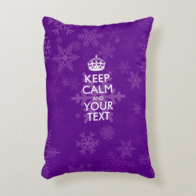 Personalised KEEP CALM AND Your Text for Snow Decorative Cushion (Front(Vertical))