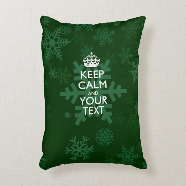 Personalised KEEP CALM AND Your Text for Snow Decorative Cushion (Front(Vertical))