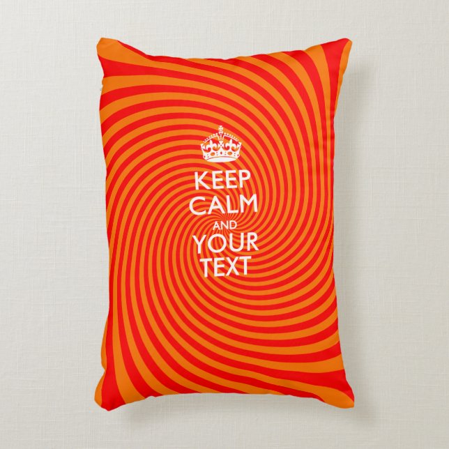 Personalised KEEP CALM AND Your Text for Swirl Decorative Cushion (Front(Vertical))