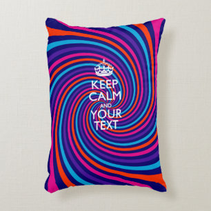 Personalised KEEP CALM AND Your Text for Swirl Decorative Cushion