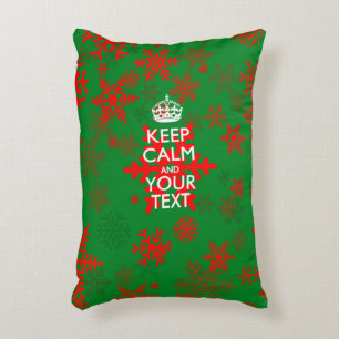 Personalised KEEP CALM AND Your Text for Teal Decorative Cushion