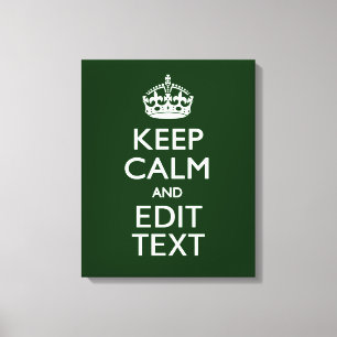 Personalised Keep Calm And Your Text Green Decor