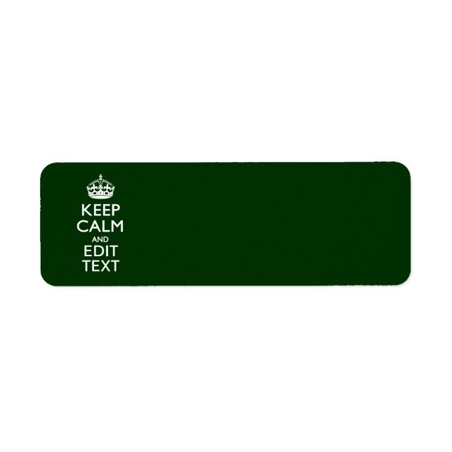 Personalised Keep Calm And Your Text Green Decor (Front)