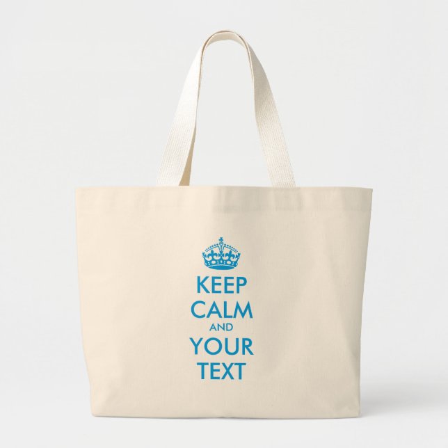 Personalised KEEP CALM and YOUR TEXT Large Tote Bag (Front)