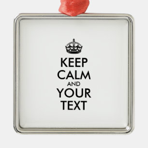Personalised KEEP CALM and YOUR TEXT Metal Tree Decoration
