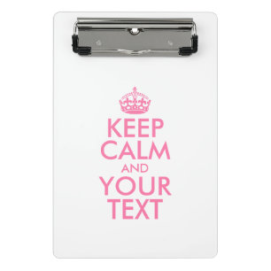 Personalised KEEP CALM and YOUR TEXT Mini Clipboard