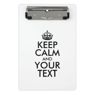 Personalised KEEP CALM and YOUR TEXT Mini Clipboard