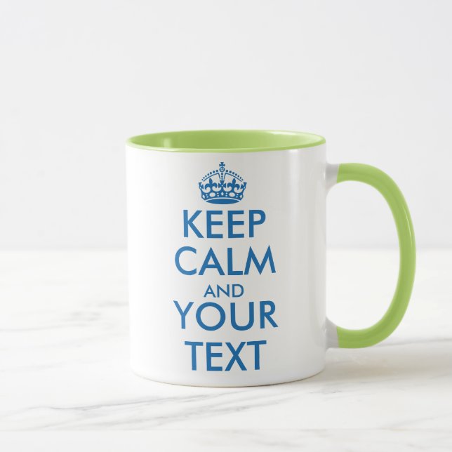 Personalised Keep Calm and your text mug (Right)