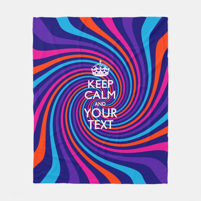 Personalised Keep Calm And Your Text Multicolored Fleece Blanket (Front)