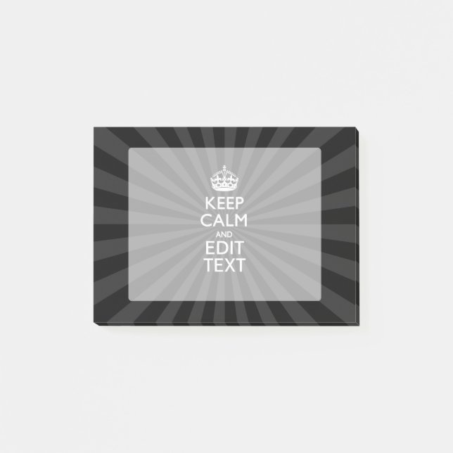 Personalised KEEP CALM and your text on burst Post-it Notes (Front)