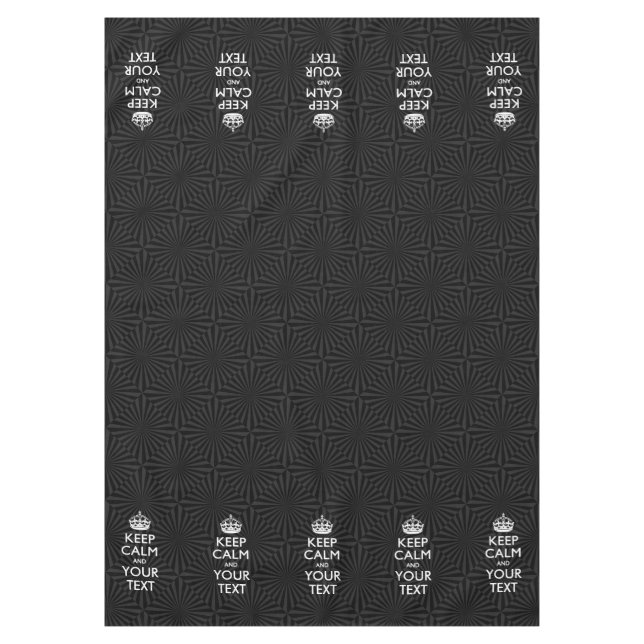 Personalised KEEP CALM and your text on burst Tablecloth (Front)