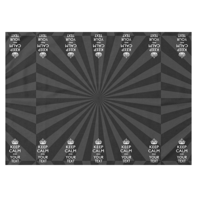 Personalised KEEP CALM and your text on burst Tablecloth (Front (Horizontal))