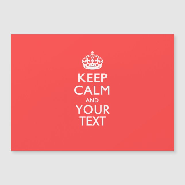 Personalised KEEP CALM and your text on Coral (Front)