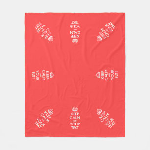Personalised KEEP CALM and your text on Coral Fleece Blanket