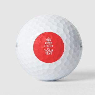 Personalised KEEP CALM and your text on Coral Golf Balls