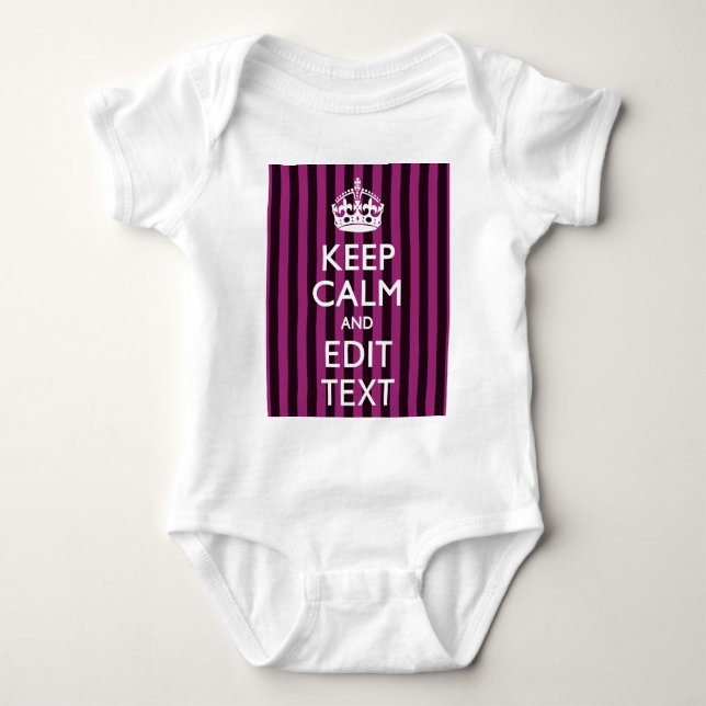 Personalised KEEP CALM and Your Text on Pink Baby Bodysuit (Front)