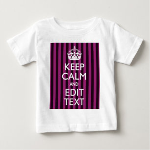 Personalised KEEP CALM and Your Text on Pink Baby T-Shirt
