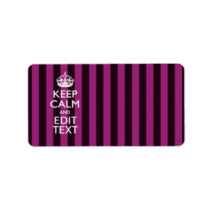 Personalised KEEP CALM and Your Text on Pink Label