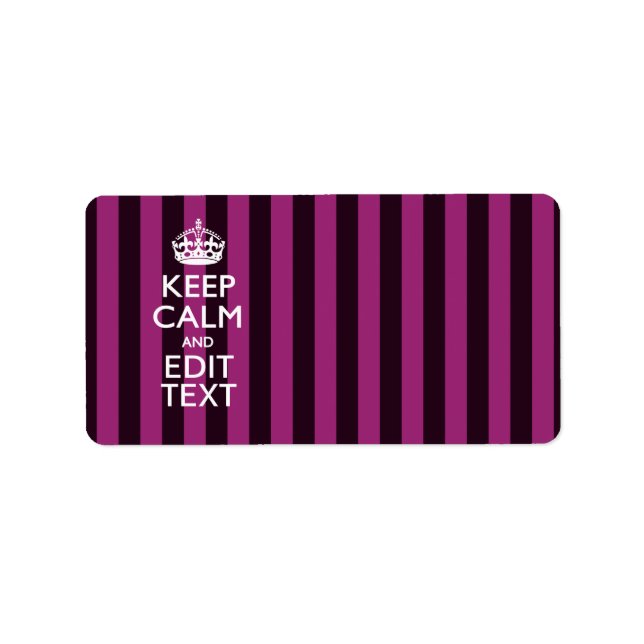 Personalised KEEP CALM and Your Text on Pink Label (Front)