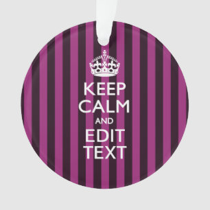 Personalised KEEP CALM and Your Text on Pink Ornament