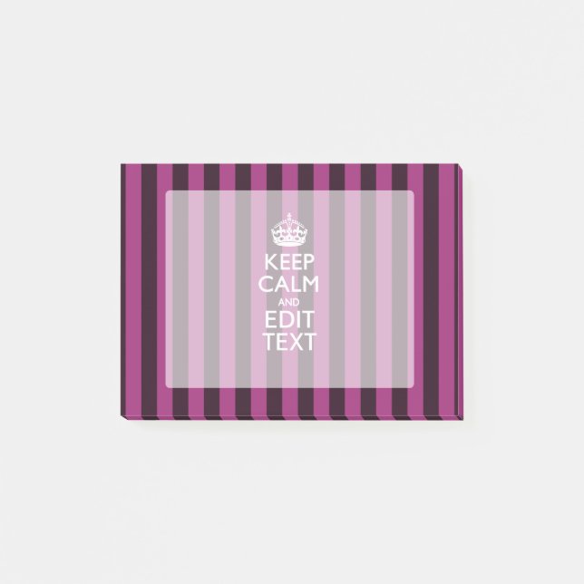 Personalised KEEP CALM and Your Text on Pink Post-it Notes (Front)