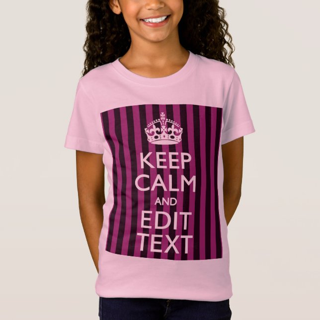 Personalised KEEP CALM and Your Text on Pink T-Shirt (Front)
