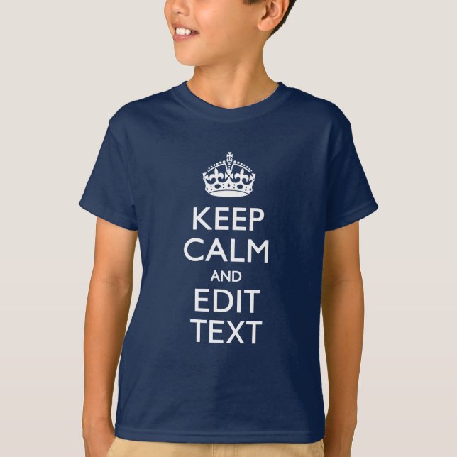 Personalised KEEP CALM and Your Text on Pink T-Shirt (Front)