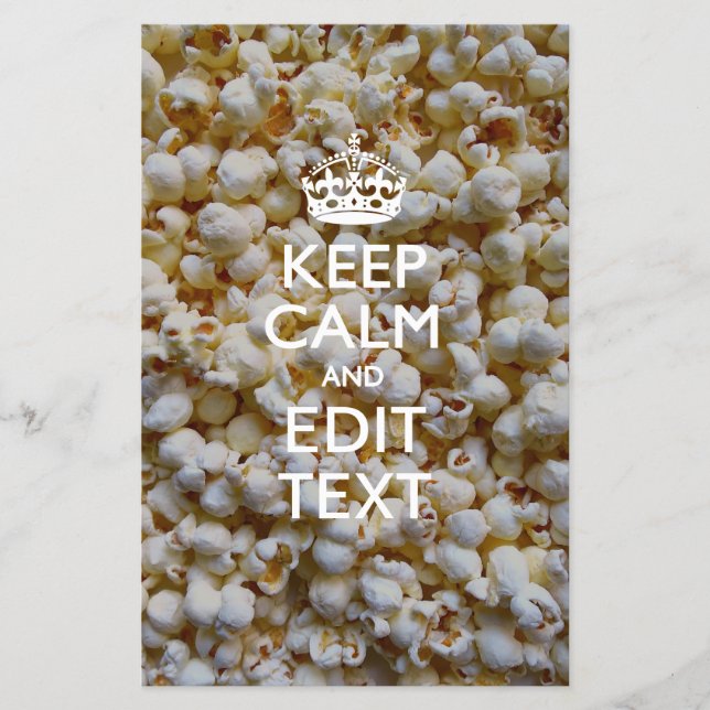 Personalised KEEP CALM AND Your Text on Popcorn Flyer (Front)