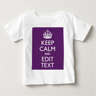 Personalised KEEP CALM AND Your Text on Purple Baby T-Shirt