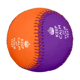 Personalised KEEP CALM and your text on purple Baseball