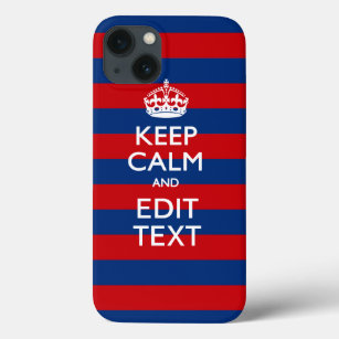 Personalised KEEP CALM AND Your Text on Stripes Case-Mate iPhone Case