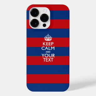 Personalised KEEP CALM AND Your Text on Stripes iPhone 14 Pro Max Case