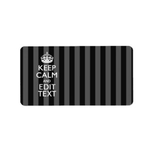 Personalised KEEP CALM AND Your Text on Stripes Label