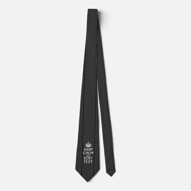 Personalised KEEP CALM AND Your Text on Stripes Tie (Front)