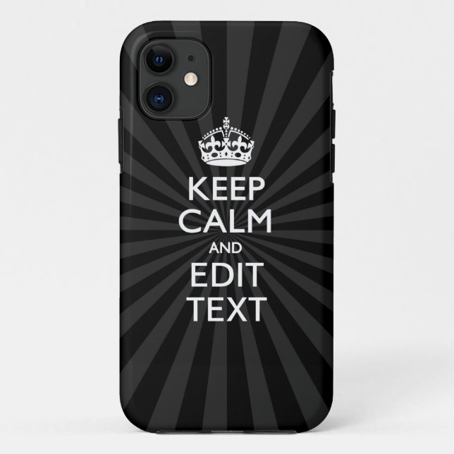 Personalised KEEP CALM and your text on Sunburst Case-Mate iPhone Case (Back)